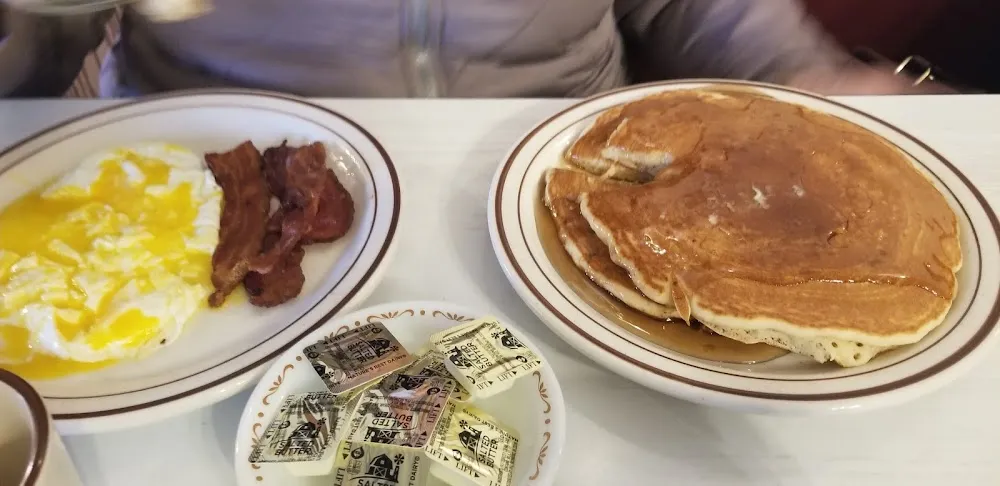 Eggs and Bacon with Hotcakes